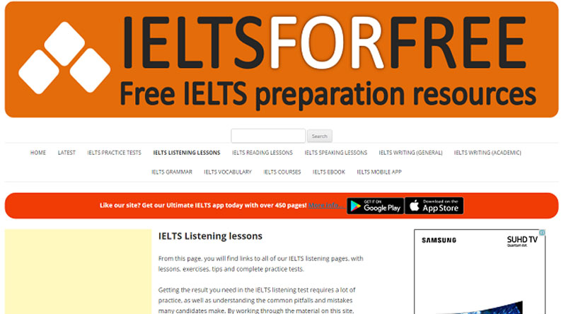 Website IELTS for free