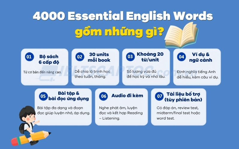 4000 Essential English Words: review, cách học và tải PDF 1 4000 essential english words gồm những gì
