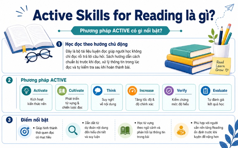 Active Skills for Reading: Review bộ sách luyện đọc tiếng Anh 1 Active skill for reading là gì