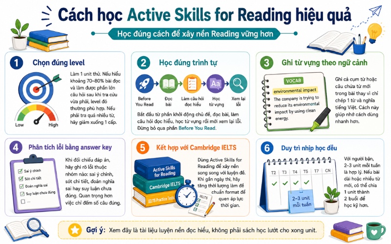 Active Skills for Reading: Review bộ sách luyện đọc tiếng Anh 3 Cách học active skills for reading hiệu quả