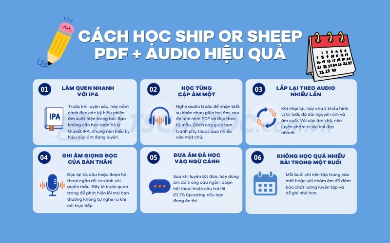 Ship or Sheep PDF + Audio: Review giáo trình luyện phát âm 3 Cách học ship or sheep pdf audio hiệu quả