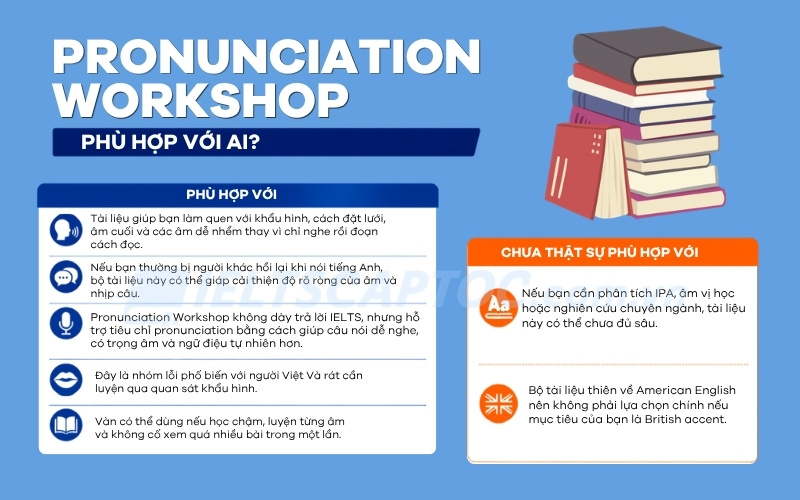 Pronunciation Workshop PDF: Review bộ luyện phát âm tiếng Anh Mỹ 2 Pronunciation workshop phù hợp với ai