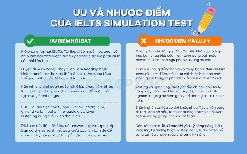 Tải IELTS Simulation Test PDF + Audio cho giai đoạn luyện đề 2 Ưu điểm của IELTS simulation test