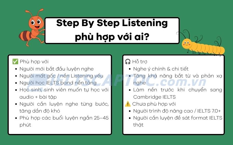 Tải Step By Step Listening PDF + Audio cho người tự học 1 Step by Step Listening phù hợp với ai?