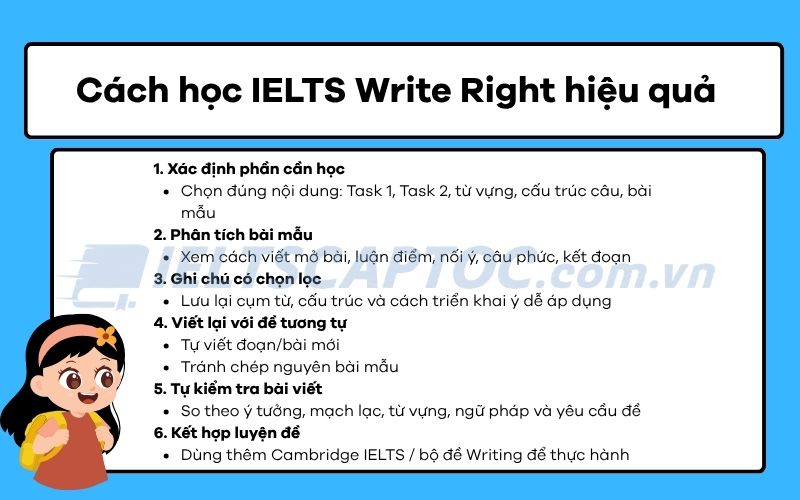 Review IELTS Write Right PDF cho người tự học Writing 2026 2 Cách học IELTS Write Right hiệu quả