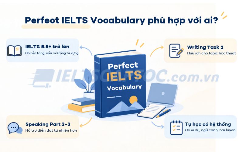 Review sách Perfect IELTS Vocabulary PDF cho người tự học 1 Perfect IELTS Vocabulary phù hợp với ai?