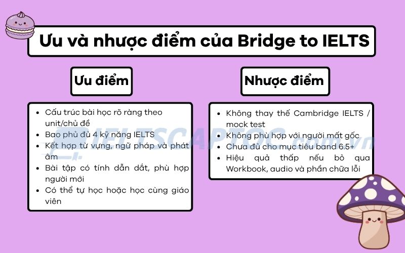 Bridge to IELTS PDF 2026 dành cho ai, nên học thế nào? 2 Ưu và nhược điểm của Bridge to IELTS