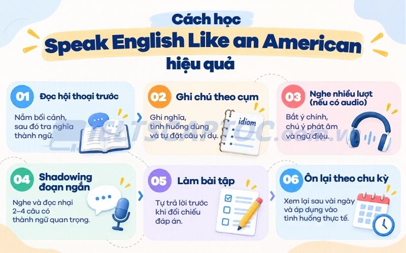 Review sách Speak English Like An American và tải PDF 2026 3 Cách học Speak English Like an American hiệu quả