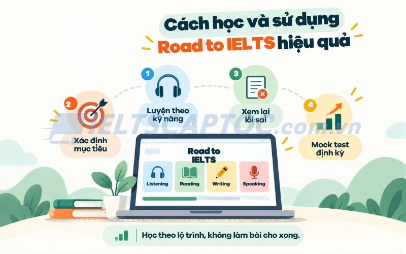 Road to IELTS là gì? Review khóa học và tải PDF 2026 2 Cách học và sử dụng Road to IELTS hiệu quả