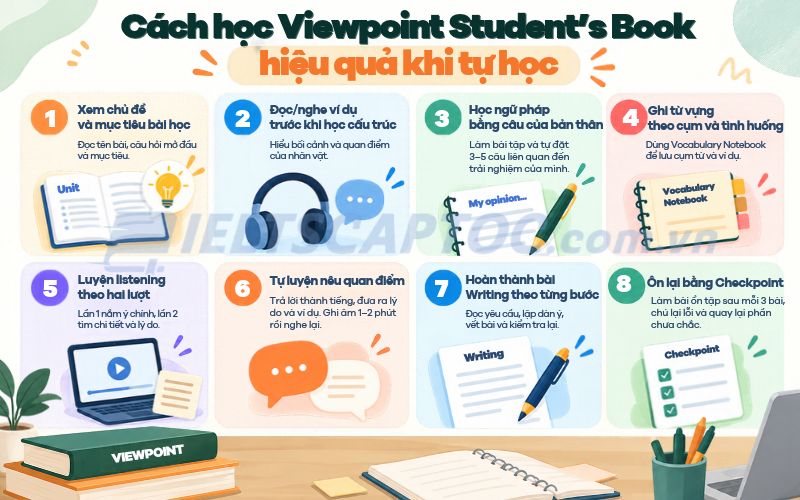 Review bộ sách Viewpoint Student's Book cho người tự học 3 Cách học Viewpoint Student's Book hiệu quả khi tự học