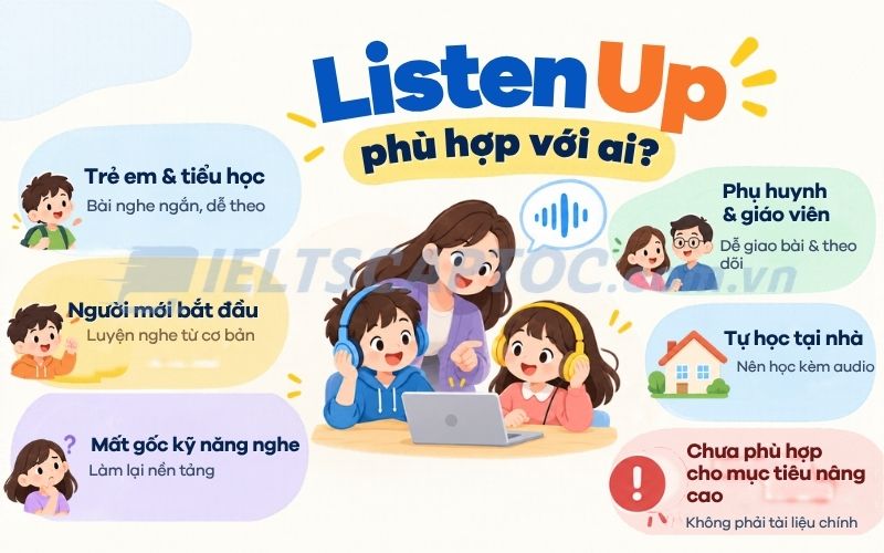 Listen Up 1–3: Review sách luyện nghe tiếng Anh và tải PDF 1 Listen Up phù hợp với ai?