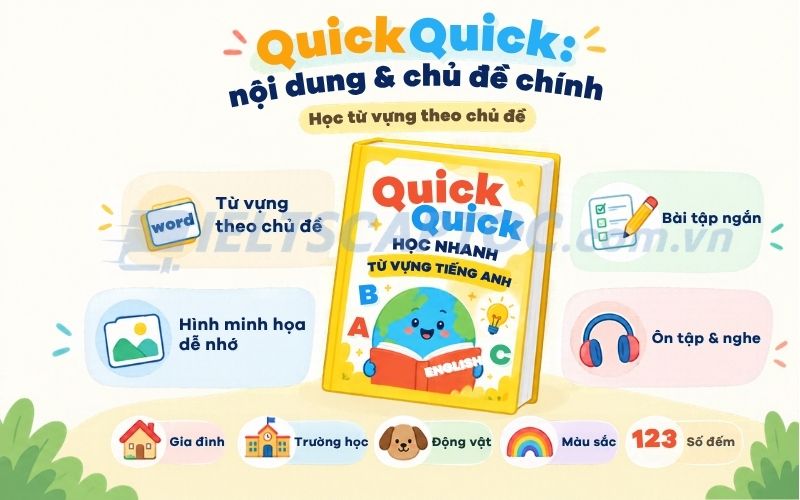Review Quick Quick Học Nhanh Từ Vựng Tiếng Anh 2 Nội dung, cấu trúc và chủ đề từ vựng trong Quick Quick