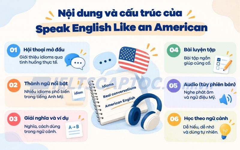 Review sách Speak English Like An American và tải PDF 2026 2 Nội dung và cấu trúc của Speak English Like an American