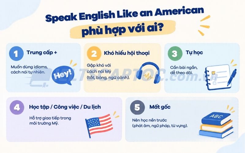 Review sách Speak English Like An American và tải PDF 2026 1 Speak English Like an American phù hợp với ai?
