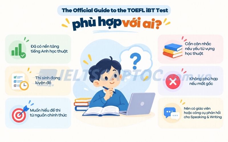 Review The Official Guide to the TOEFL iBT Test và tải PDF 2 The Official Guide to the TOEFL iBT Test phù hợp với ai?